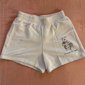 NWOT Disney White/Cream Fleece Shorts - Small